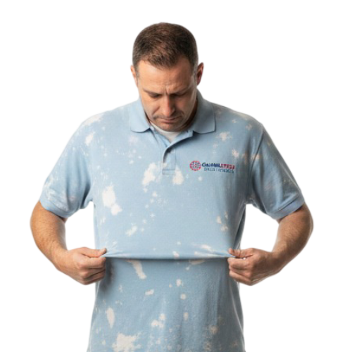 Uniforme desbotado representando perda de imagem da marca