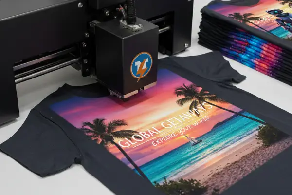 Impressão digital DTG em camiseta corporativa