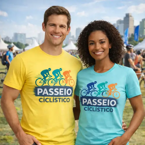 Linha promocional de camisetas para eventos corporativos