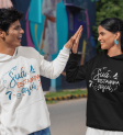Gildan Hoodie Mockup Of A Happy Man And Woman Giving A High Five To Each Other M39144